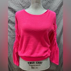 CHLOE & KATIE Pink Cinch Tie Bell Sleeve Top